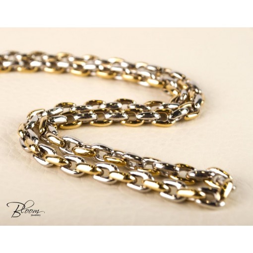 White and Yellow Gold Chain for Men 14K Bloom Jewellery